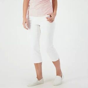 NEW NYDJ Curves 360 Slim Straight Capri Jeans-Optic White-Reg 16-A617252
